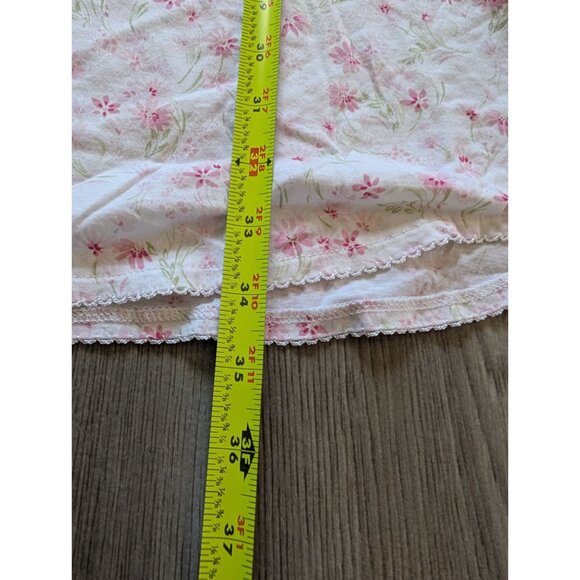 Carole Hochman Pink Floral Lace Trim Nightgown With Pocket & Button Front - Picture 9 of 9